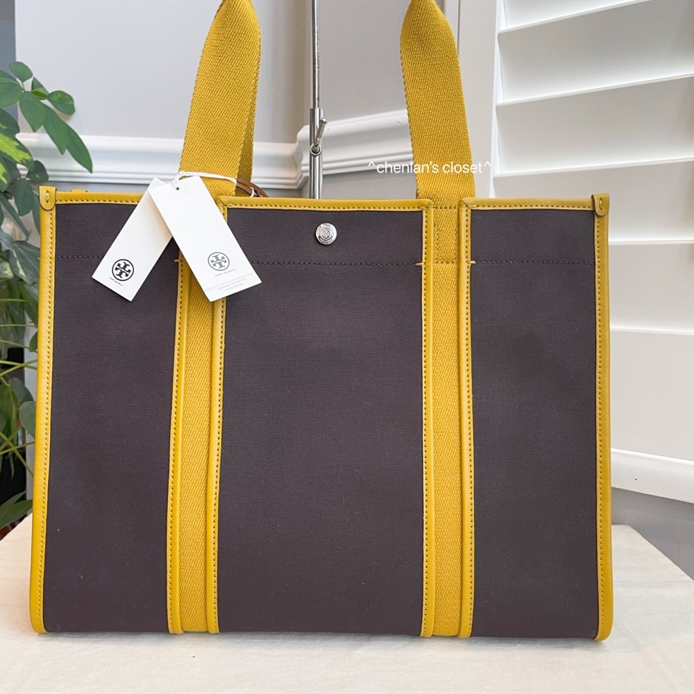 🔥NeW! Tory Burch Twill Tory Tote - Picture 7 of 13